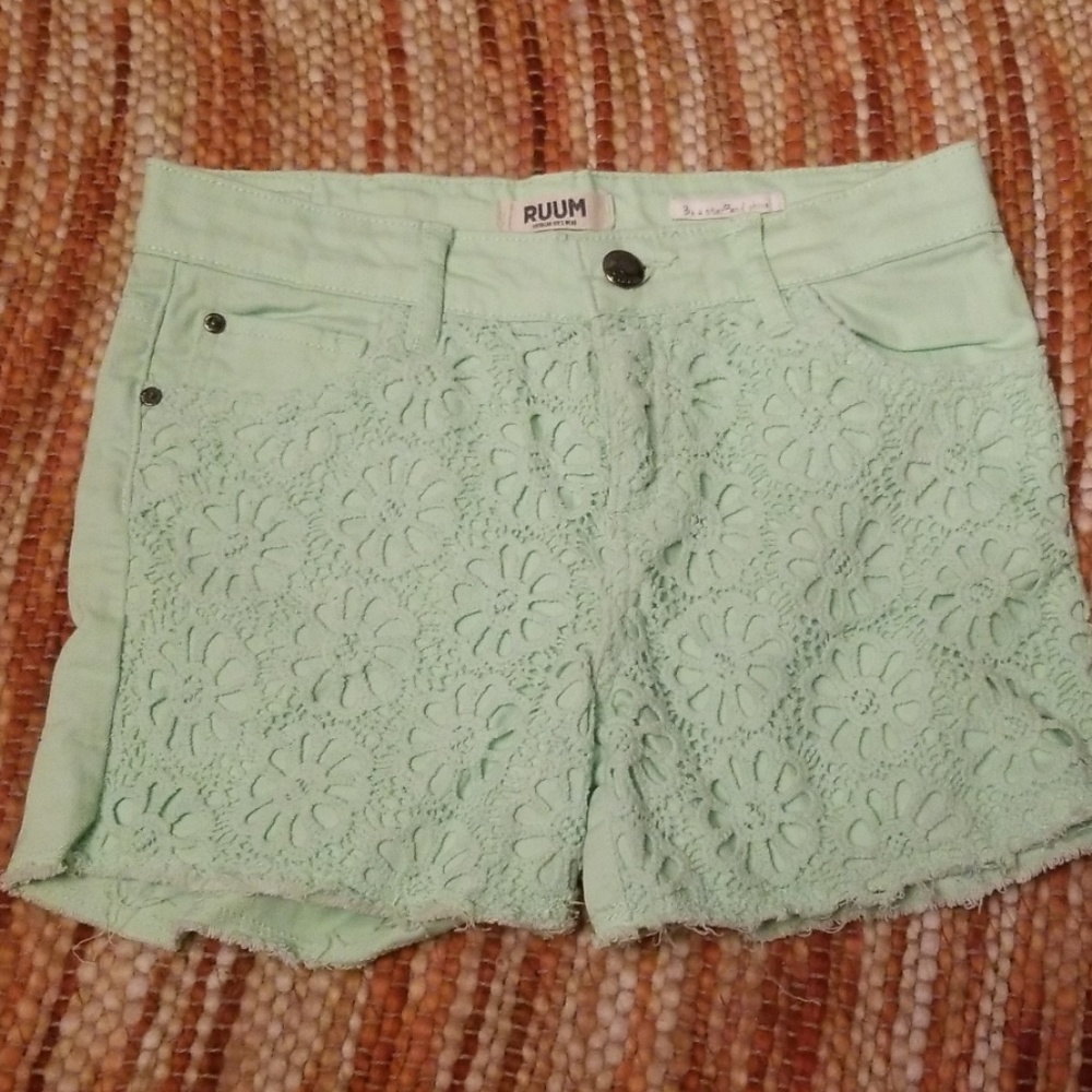 Girls 12 ruum crochet lace Jeans shorts